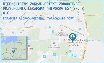 PORADNIA ALERGOLOGICZNA - NIEPUBLICZNY ZAKŁAD OPIEKI ZDROWOTNEJ - PRZYCHODNIA LEKARSKA "HIPOKRATES" SP. Z O.O. - UL. GEN. WŁADYSŁAWA ANDERSA 49,  TARNOWSKIE GÓRY