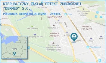 PORADNIA DERMATOLOGICZNA - NIEPUBLICZNY ZAKŁAD OPIEKI ZDROWOTNEJ "DERMED" S.C. - UL. AL. PIŁSUDSKIEGO 76,  ŻYWIEC