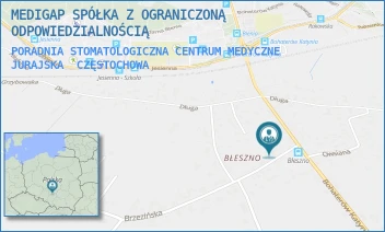 PORADNIA STOMATOLOGICZNA CENTRUM MEDYCZNE JURAJSKA - MEDIGAP SPÓŁKA Z OGRANICZONĄ ODPOWIEDZIALNOŚCIĄ - UL. BRZEZIŃSKA 6A,  CZĘSTOCHOWA