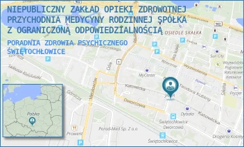 PORADNIA ZDROWIA PSYCHICZNEGO - NIEPUBLICZNY ZAKŁAD OPIEKI ZDROWOTNEJ PRZYCHODNIA MEDYCYNY RODZINNEJ SPÓŁKA Z OGRANICZONĄ ODPOWIEDZIALNOŚCIĄ - UL. KATOWICKA 11,  ŚWIĘTOCHŁOWICE