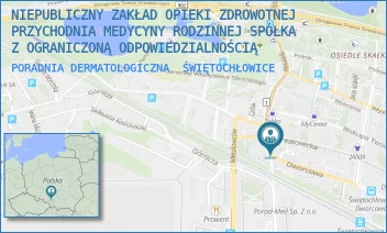 PORADNIA DERMATOLOGICZNA - NIEPUBLICZNY ZAKŁAD OPIEKI ZDROWOTNEJ PRZYCHODNIA MEDYCYNY RODZINNEJ SPÓŁKA Z OGRANICZONĄ ODPOWIEDZIALNOŚCIĄ - UL. BYTOMSKA 5,  ŚWIĘTOCHŁOWICE