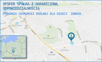 PORADNIA CHIRURGII OGÓLNEJ DLA DZIECI - OPIFER SPÓŁKA Z OGRANICZONĄ ODPOWIEDZIALNOŚCIĄ - UL. ALOJZEGO PAWLICZKA 20,  ZABRZE
