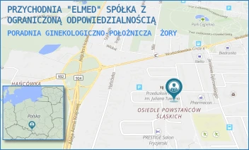 PORADNIA GINEKOLOGICZNO-POŁOŻNICZA - PRZYCHODNIA "ELMED" SPÓŁKA Z OGRANICZONĄ ODPOWIEDZIALNOŚCIĄ - OSIEDLE POWSTAŃCÓW ŚLĄSKICH 22,  ŻORY