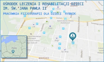 PRACOWNIA FIZJOTERAPII DLA DZIECI - OŚRODEK LECZENIA I REHABILITACJI DZIECI IM. ŚW. JANA PAWŁA II - UL. KS. HENRYKA JOŚKI 55,  RYBNIK