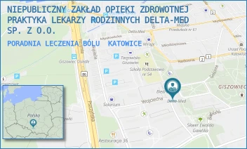 PORADNIA LECZENIA BÓLU - NIEPUBLICZNY ZAKŁAD OPIEKI ZDROWOTNEJ PRAKTYKA LEKARZY RODZINNYCH DELTA-MED SP. Z O.O. - UL. PLAC POD LIPAMI 9,  KATOWICE
