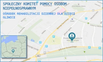 OŚRODEK REHABILITACJI DZIENNEJ DLA DZIECI - SPOŁECZNY KOMITET POMOCY OSOBOM NIEPEŁNOSPRAWNYM - UL. JULIUSZA SŁOWACKIEGO 58 B,  GLIWICE