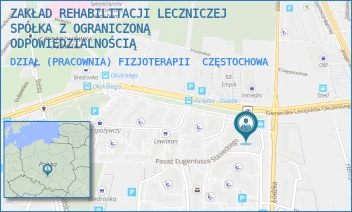 DZIAŁ (PRACOWNIA) FIZJOTERAPII - ZAKŁAD REHABILITACJI LECZNICZEJ SPÓŁKA Z OGRANICZONĄ ODPOWIEDZIALNOŚCIĄ - UL. ŁÓDZKA 33,  CZĘSTOCHOWA