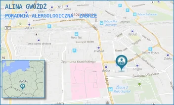 PORADNIA ALERGOLOGICZNA - ALINA GWÓŹDŹ - PLAC KRAKOWSKI 10,  ZABRZE
