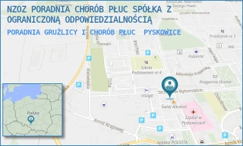 PORADNIA GRUŹLICY I CHORÓB PŁUC - NZOZ PORADNIA CHORÓB PŁUC SPÓŁKA Z OGRANICZONĄ ODPOWIEDZIALNOŚCIĄ - UL. SZPITALNA 2A,  PYSKOWICE