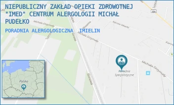 PORADNIA ALERGOLOGICZNA - MICHAŁ PUDEŁKO NIEPUBLICZNY ZAKŁAD OPIEKI ZDROWOTNEJ "IMED" CENTRUM ALERGOLOGII - UL. MICHAŁA DRZYMAŁY 55,  IMIELIN
