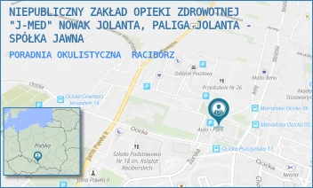 PORADNIA OKULISTYCZNA - NIEPUBLICZNY ZAKŁAD OPIEKI ZDROWOTNEJ "J-MED" NOWAK JOLANTA, PALIGA JOLANTA - SPÓŁKA JAWNA - UL. OCICKA 51A,  RACIBÓRZ