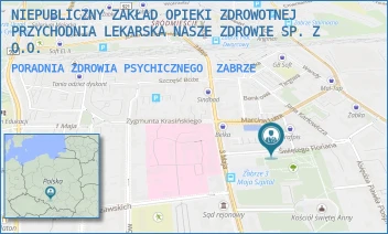 PORADNIA ZDROWIA PSYCHICZNEGO - NIEPUBLICZNY ZAKŁAD OPIEKI ZDROWOTNEJ PRZYCHODNIA LEKARSKA NASZE ZDROWIE SP. Z O.O. - UL. ŚW. FLORIANA 2-4,  ZABRZE