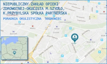 PORADNIA OKULISTYCZNA - NIEPUBLICZNY ZAKŁAD OPIEKI ZDROWOTNEJ-OKULISTA M.SZYDŁO, K.PRZYBYLSKA SPÓŁKA PARTNERSKA - UL. JANA KIEPURY 9,  SOSNOWIEC