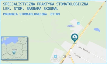 PORADNIA STOMATOLOGICZNA - SPECJALISTYCZNA PRAKTYKA STOMATOLOGICZNA LEK. STOM. BARBARA SKOUMAL - UL. GLIWICKA 8/1,  BYTOM