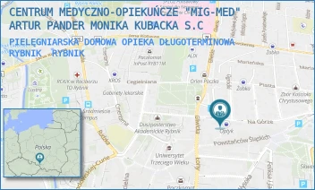 PIELĘGNIARSKA DOMOWA OPIEKA DŁUGOTERMINOWA RYBNIK - CENTRUM MEDYCZNO-OPIEKUŃCZE "MIG-MED" ARTUR PANDER MONIKA KUBACKA S.C - UL. NA GÓRZE 8,  RYBNIK