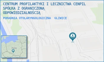 PORADNIA OTOLARYNGOLOGICZNA - CENTRUM PROFILAKTYKI I LECZNICTWA CENPIL SPÓŁKA Z OGRANICZONĄ ODPOWIEDZIALNOŚCIĄ - UL. MECHANIKÓW 9,  GLIWICE