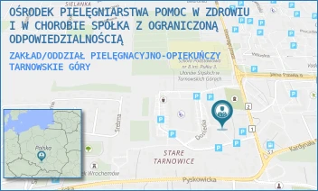 ZAKŁAD/ODDZIAŁ PIELĘGNACYJNO-OPIEKUŃCZY - OŚRODEK PIELĘGNIARSTWA POMOC W ZDROWIU I W CHOROBIE SPÓŁKA Z OGRANICZONĄ ODPOWIEDZIALNOŚCIĄ - UL. DONIECKA 1 E,  TARNOWSKIE GÓRY