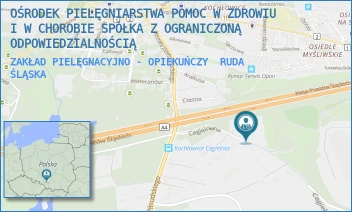 ZAKŁAD PIELĘGNACYJNO - OPIEKUŃCZY - OŚRODEK PIELĘGNIARSTWA POMOC W ZDROWIU I W CHOROBIE SPÓŁKA Z OGRANICZONĄ ODPOWIEDZIALNOŚCIĄ - UL. CEGIELNIANA 7,  RUDA ŚLĄSKA