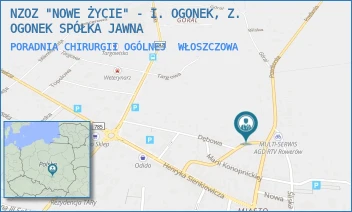 PORADNIA CHIRURGII OGÓLNEJ - NZOZ "NOWE ŻYCIE" - I. OGONEK, Z. OGONEK SPÓŁKA JAWNA - MLECZARSKA 11,  WŁOSZCZOWA