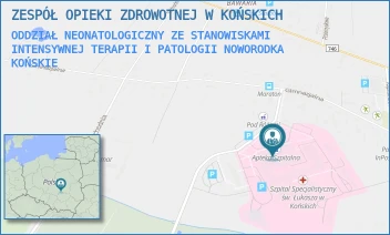 ODDZIAŁ NEONATOLOGICZNY ZE STANOWISKAMI INTENSYWNEJ TERAPII I PATOLOGII NOWORODKA - ZESPÓŁ OPIEKI ZDROWOTNEJ W KOŃSKICH - GIMNAZJALNA 41B,  KOŃSKIE