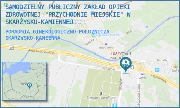 PORADNIA GINEKOLOGICZNO-POŁOŻNICZA - SAMODZIELNY PUBLICZNY ZAKŁAD OPIEKI ZDROWOTNEJ "PRZYCHODNIE MIEJSKIE" W SKARŻYSKU-KAMIENNEJ - LEGIONÓW 104,  SKARŻYSKO-KAMIENNA