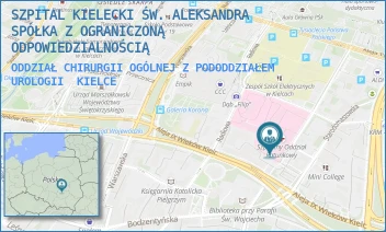 ODDZIAŁ CHIRURGII OGÓLNEJ Z PODODDZIAŁEM UROLOGII - SZPITAL KIELECKI ŚW. ALEKSANDRA SPÓŁKA Z OGRANICZONĄ ODPOWIEDZIALNOŚCIĄ - KOŚCIUSZKI 25,  KIELCE