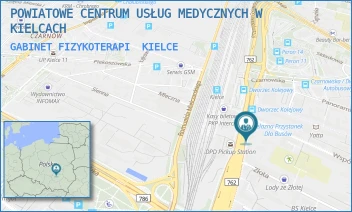 GABINET FIZYKOTERAPI - POWIATOWE CENTRUM USŁUG MEDYCZNYCH W KIELCACH - ŻELAZNA 35,  KIELCE