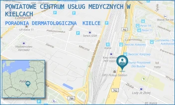 PORADNIA DERMATOLOGICZNA - POWIATOWE CENTRUM USŁUG MEDYCZNYCH W KIELCACH - ŻELAZNA 35,  KIELCE