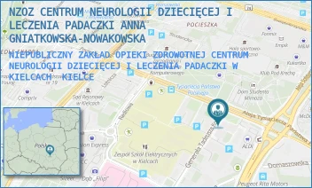 NIEPUBLICZNY ZAKŁAD OPIEKI ZDROWOTNEJ CENTRUM NEUROLOGII DZIECIĘCEJ I LECZENIA PADACZKI W KIELCACH - NZOZ CENTRUM NEUROLOGII DZIECIĘCEJ I LECZENIA PADACZKI ANNA GNIATKOWSKA-NOWAKOWSKA - KOŚCIUSZKI 52/012,  KIELCE