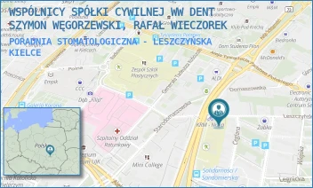 PORADNIA STOMATOLOGICZNA - LESZCZYŃSKA - WSPÓLNICY SPÓŁKI CYWILNEJ WW DENT SZYMON WĘGORZEWSKI, RAFAŁ WIECZOREK - LESZCZYŃSKA 8,  KIELCE