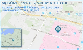 KLINIKA CHIRURGII OGÓLNEJ, ONKOLOGICZNEJ I ENDOKRYNOLOGICZNEJ - WOJEWÓDZKI SZPITAL ZESPOLONY W KIELCACH - GRUNWALDZKA 45,  KIELCE