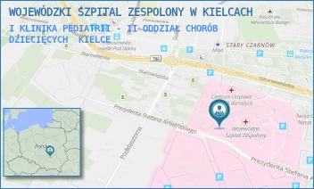 I KLINIKA PEDIATRII - II ODDZIAŁ CHORÓB DZIECIĘCYCH - WOJEWÓDZKI SZPITAL ZESPOLONY W KIELCACH - GRUNWALDZKA 45,  KIELCE