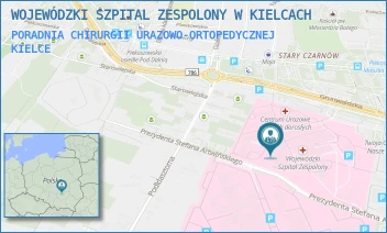 PORADNIA CHIRURGII URAZOWO-ORTOPEDYCZNEJ - WOJEWÓDZKI SZPITAL ZESPOLONY W KIELCACH - GRUNWALDZKA 45,  KIELCE