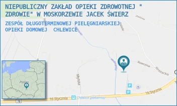 ZESPÓŁ DŁUGOTERMINOWEJ PIELĘGNIARSKIEJ OPIEKI DOMOWEJ - NIEPUBLICZNY ZAKŁAD OPIEKI ZDROWOTNEJ " ZDROWIE" W MOSKORZEWIE JACEK ŚWIERZ - 16 STYCZNIA 33/B,  CHLEWICE