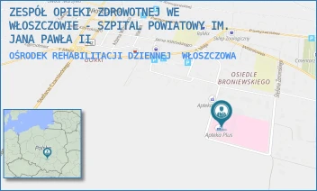 OŚRODEK REHABILITACJI DZIENNEJ - ZESPÓŁ OPIEKI ZDROWOTNEJ WE WŁOSZCZOWIE - SZPITAL POWIATOWY IM. JANA PAWŁA II - ŻEROMSKIEGO 28,  WŁOSZCZOWA