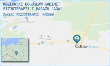 ZAKŁAD FIZJOTERAPII - KOZŁOWSKI BOGUSŁAW GABINET FIZJOTERAPII I MASAŻU "AGA" - 88,  RADKÓW