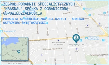 PORADNIA ALERGOLOGICZNA DLA DZIECI - KRASNAL - ZESPÓŁ PORADNII SPECJALISTYCZNYCH "KRASNAL" SPÓŁKA Z OGRANICZONĄ ODPOWIEDZIALNOŚCIĄ - KOPERNIKA 29,  OSTROWIEC ŚWIĘTOKRZYSKI