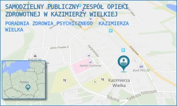 PORADNIA ZDROWIA PSYCHICZNEGO - SAMODZIELNY PUBLICZNY ZESPÓŁ OPIEKI ZDROWOTNEJ W KAZIMIERZY WIELKIEJ - PARTYZANTÓW 12,  KAZIMIERZA WIELKA
