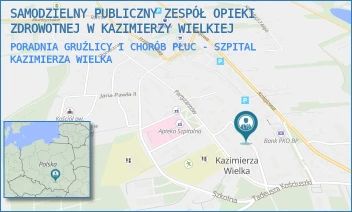 PORADNIA GRUŹLICY I CHORÓB PŁUC - SZPITAL - SAMODZIELNY PUBLICZNY ZESPÓŁ OPIEKI ZDROWOTNEJ W KAZIMIERZY WIELKIEJ - PARTYZANTÓW 12,  KAZIMIERZA WIELKA