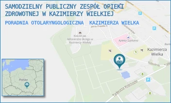 PORADNIA OTOLARYNGOLOGICZNA - SAMODZIELNY PUBLICZNY ZESPÓŁ OPIEKI ZDROWOTNEJ W KAZIMIERZY WIELKIEJ - SZKOLNA 22A,  KAZIMIERZA WIELKA