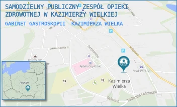 GABINET GASTROSKOPII - SAMODZIELNY PUBLICZNY ZESPÓŁ OPIEKI ZDROWOTNEJ W KAZIMIERZY WIELKIEJ - PARTYZANTÓW 12,  KAZIMIERZA WIELKA