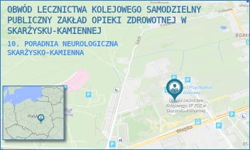 10. PORADNIA NEUROLOGICZNA - OBWÓD LECZNICTWA KOLEJOWEGO SAMODZIELNY PUBLICZNY ZAKŁAD OPIEKI ZDROWOTNEJ W SKARŻYSKU-KAMIENNEJ - SOKOLA 50,  SKARŻYSKO-KAMIENNA