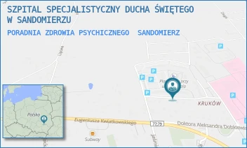 PORADNIA ZDROWIA PSYCHICZNEGO - SZPITAL SPECJALISTYCZNY DUCHA ŚWIĘTEGO W SANDOMIERZU - SCHINZLA 13,  SANDOMIERZ