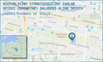 GABINET KUJAWSKA 18 - NIEPUBLICZNY STOMATOLOGICZNY ZAKŁAD OPIEKI ZDROWOTNEJ SALUDENT ALINA ŚMIECH - KUJAWSKA 18,  KIELCE