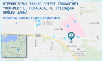 PORADNIA OKULISTYCZNA - NIEPUBLICZNY ZAKŁAD OPIEKI ZDROWOTNEJ "OKO-MED" L. DOMAGAŁA, M. TYLKOWSKA SPÓŁKA JAWNA - DOBKIEWICZA 18,  SANDOMIERZ