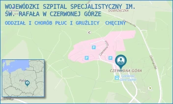 ODDZIAŁ I CHORÓB PŁUC I GRUŹLICY - WOJEWÓDZKI SZPITAL SPECJALISTYCZNY IM. ŚW. RAFAŁA W CZERWONEJ GÓRZE - CZERWONA GÓRA 10,  CHĘCINY