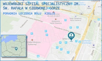 PORADNIA LECZENIA BÓLU - WOJEWÓDZKI SZPITAL SPECJALISTYCZNY IM. ŚW. RAFAŁA W CZERWONEJ GÓRZE - JAGIELLONSKA 72,  KIELCE