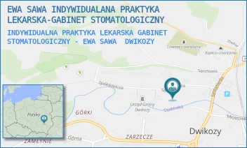 INDYWIDUALNA PRAKTYKA LEKARSKA GABINET STOMATOLOGICZNY - EWA SAWA - EWA SAWA INDYWIDUALANA PRAKTYKA LEKARSKA-GABINET STOMATOLOGICZNY - SPÓŁDZIELCZA 9A,  DWIKOZY