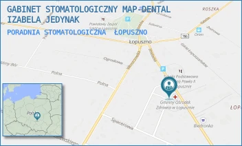 PORADNIA STOMATOLOGICZNA - GABINET STOMATOLOGICZNY MAP-DENTAL IZABELA JEDYNAK - STRAŻACKA 10,  ŁOPUSZNO