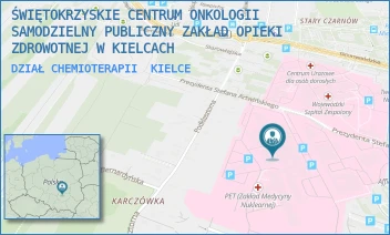 DZIAŁ CHEMIOTERAPII - ŚWIĘTOKRZYSKIE CENTRUM ONKOLOGII SAMODZIELNY PUBLICZNY ZAKŁAD OPIEKI ZDROWOTNEJ W KIELCACH - ARTWIŃSKIEGO 3,  KIELCE